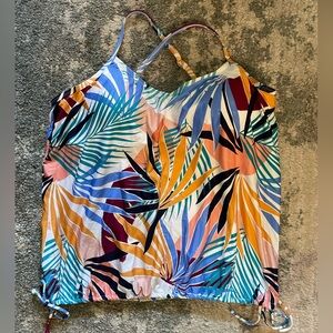 24th & Ocean Swim Top Tankini with Floating Underwire, Size XXL, D / DD Cup Size